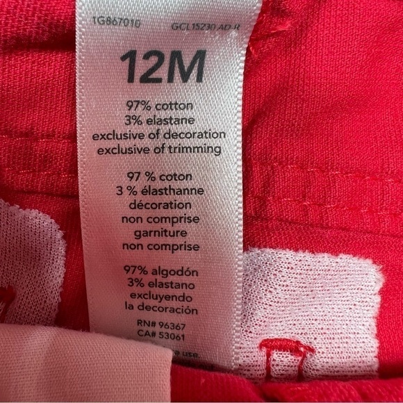 Red velvet pants with gold bows size 12 months - Picture 5 of 6